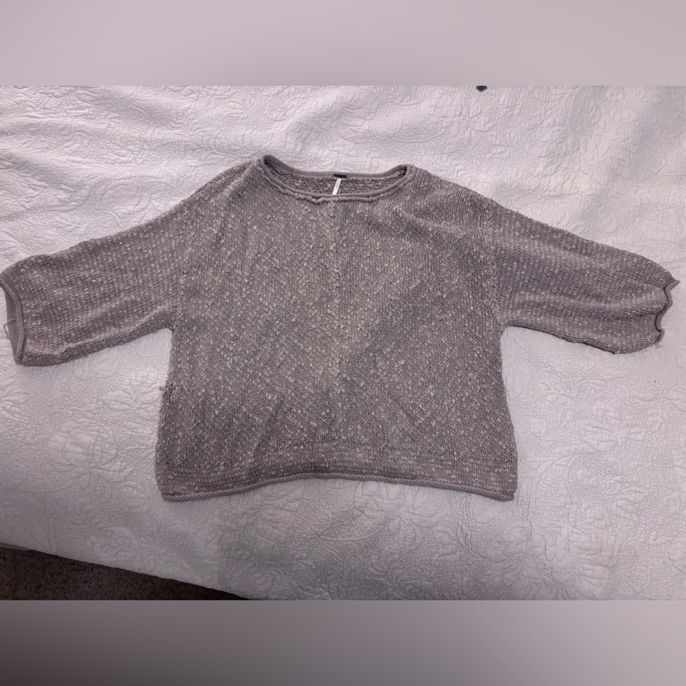 Free People Textured Beige Sweater